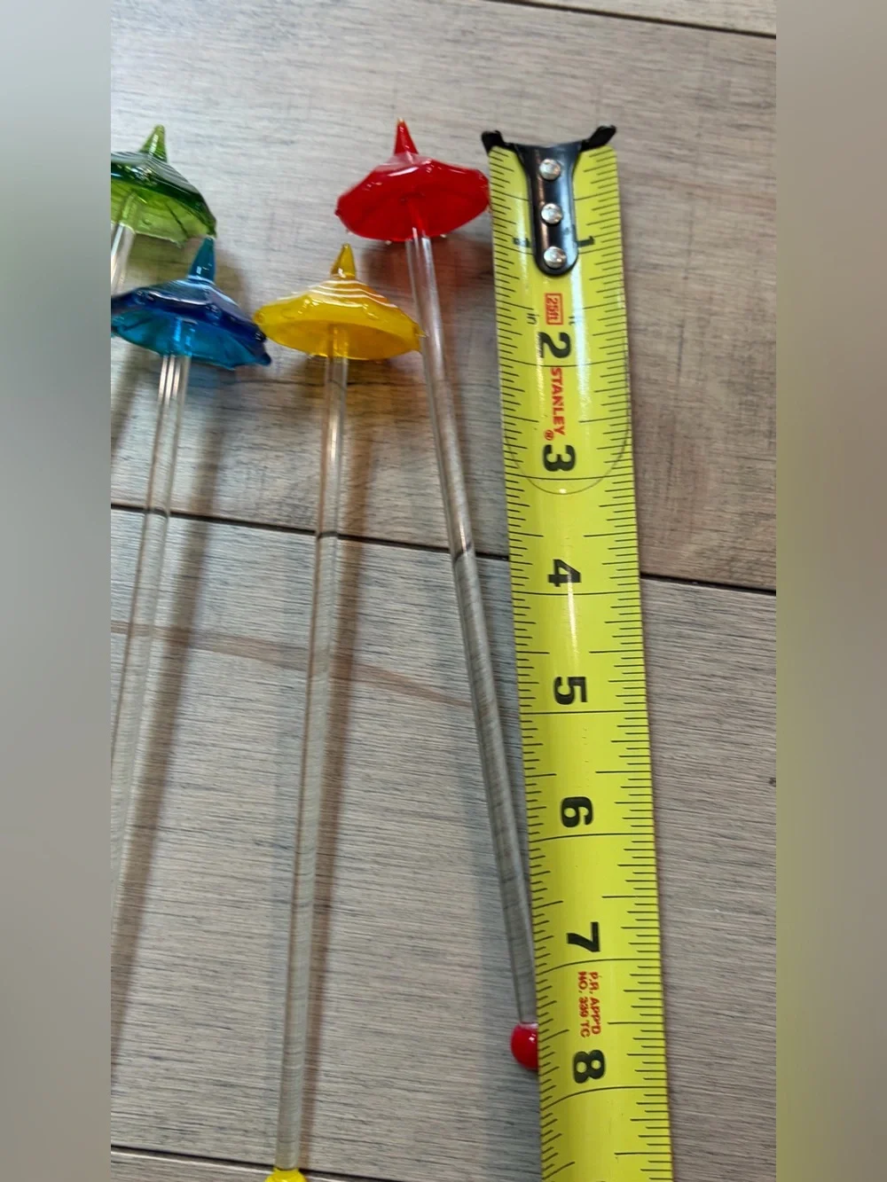 Swizzle stir sticks glass umbrellas colorful festive 4 Barware
